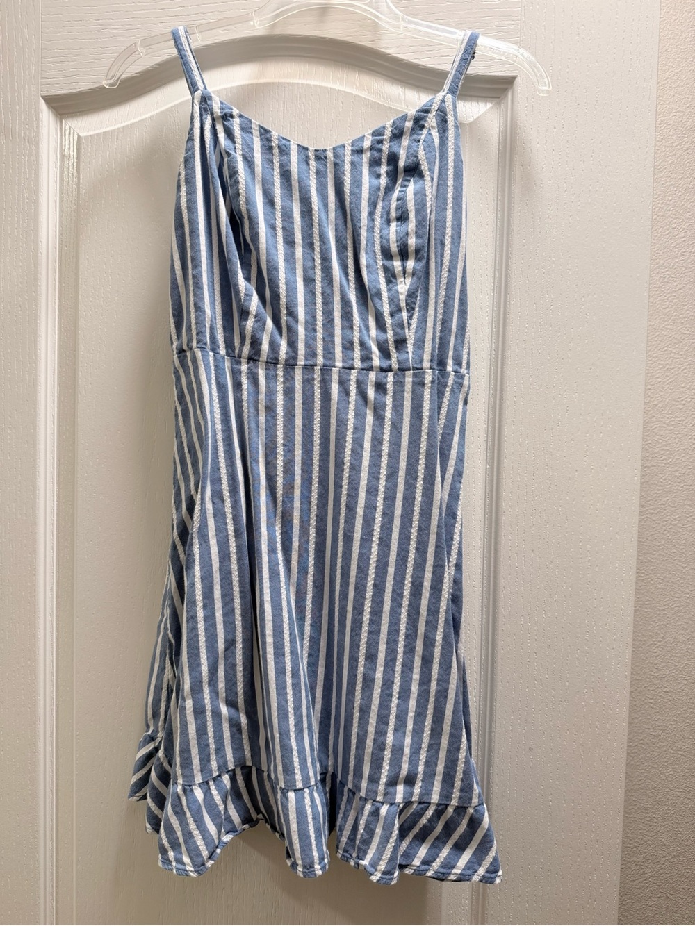 Old Navy Blue and White Striped Mini Sundress